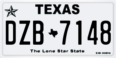 TX license plate DZB7148