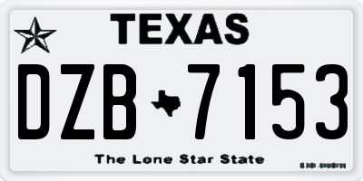 TX license plate DZB7153