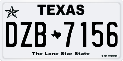 TX license plate DZB7156