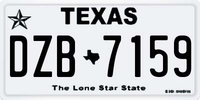 TX license plate DZB7159