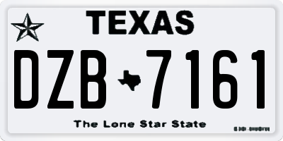 TX license plate DZB7161