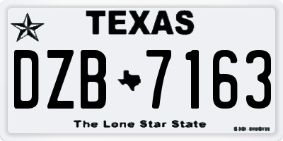 TX license plate DZB7163