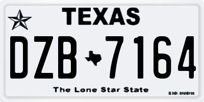 TX license plate DZB7164