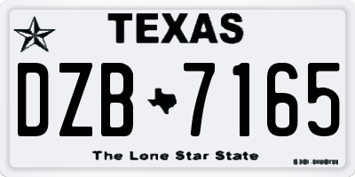 TX license plate DZB7165