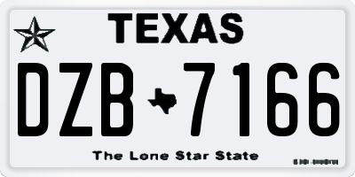TX license plate DZB7166