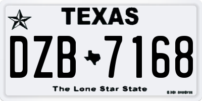 TX license plate DZB7168