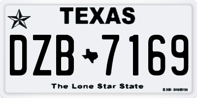 TX license plate DZB7169