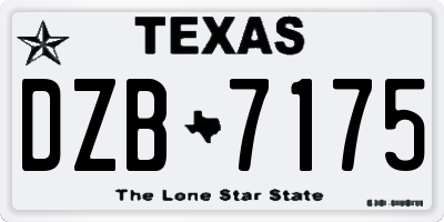 TX license plate DZB7175