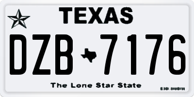 TX license plate DZB7176
