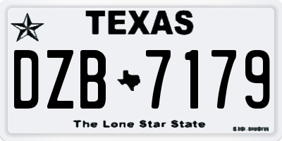TX license plate DZB7179