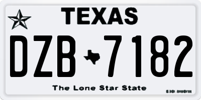 TX license plate DZB7182
