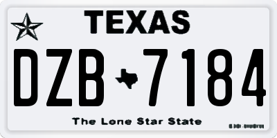 TX license plate DZB7184