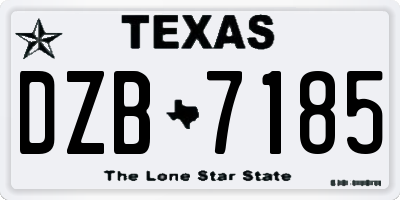 TX license plate DZB7185