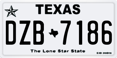 TX license plate DZB7186