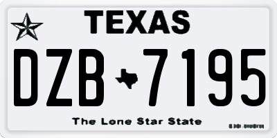 TX license plate DZB7195