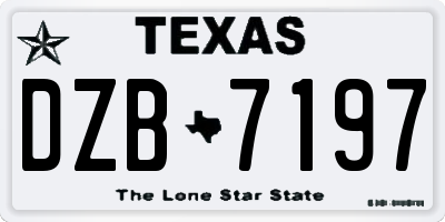 TX license plate DZB7197