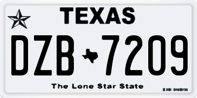 TX license plate DZB7209