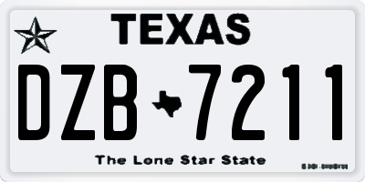 TX license plate DZB7211