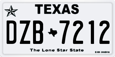TX license plate DZB7212