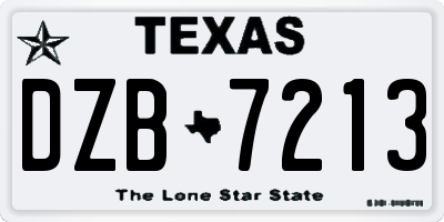 TX license plate DZB7213