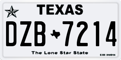TX license plate DZB7214