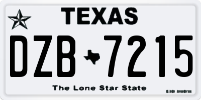 TX license plate DZB7215
