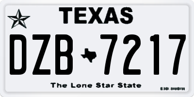 TX license plate DZB7217