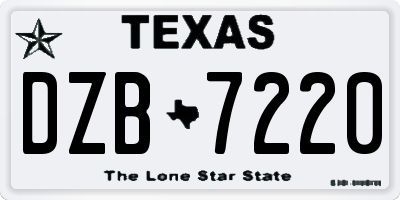 TX license plate DZB7220