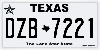 TX license plate DZB7221