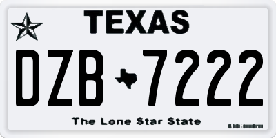 TX license plate DZB7222