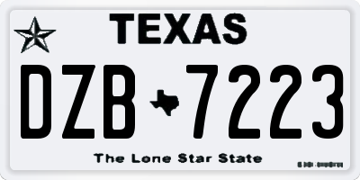 TX license plate DZB7223