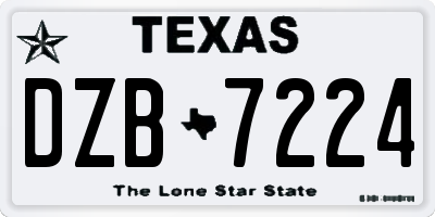 TX license plate DZB7224