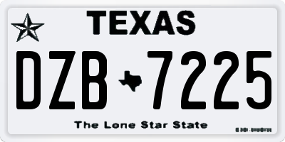 TX license plate DZB7225