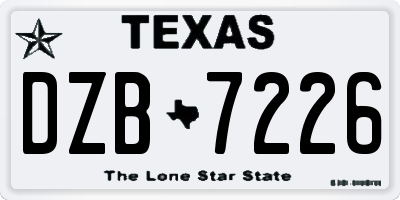 TX license plate DZB7226