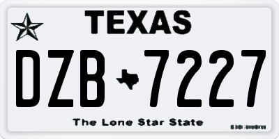 TX license plate DZB7227