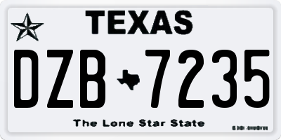 TX license plate DZB7235