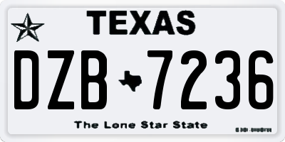 TX license plate DZB7236
