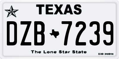 TX license plate DZB7239