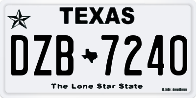 TX license plate DZB7240