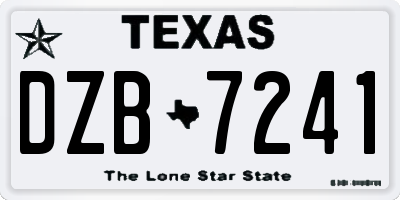 TX license plate DZB7241