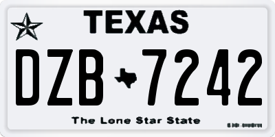 TX license plate DZB7242