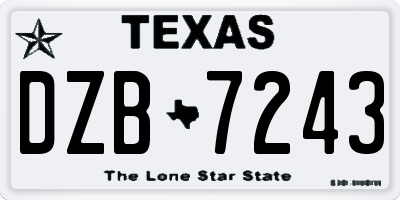 TX license plate DZB7243