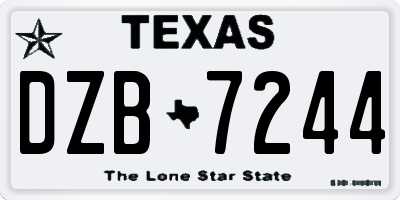 TX license plate DZB7244