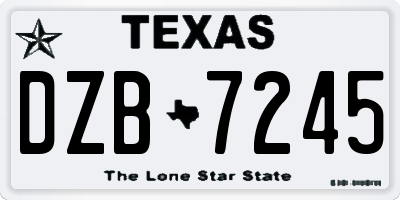 TX license plate DZB7245