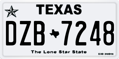 TX license plate DZB7248