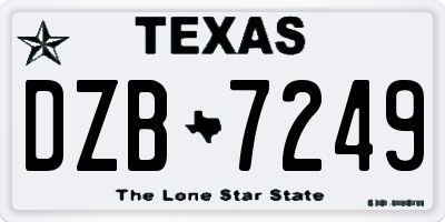TX license plate DZB7249