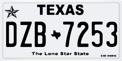 TX license plate DZB7253