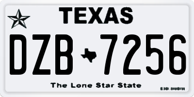TX license plate DZB7256
