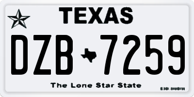 TX license plate DZB7259