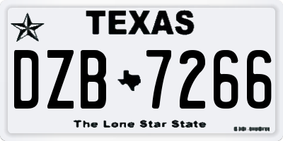 TX license plate DZB7266